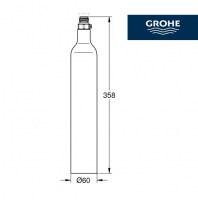 MEDIDAS SET 4 BOTELLAS RECARGA CO2 GROHE BLUE